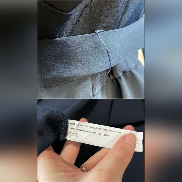 Eloquii Navy Blue Puff Sleeve Dress with Piping 16 - Picture 6 of 7